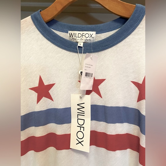 WILDFOX Stars & Stripes T-Shirt L - Picture 5 of 6
